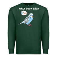 Sports Green parakeet bird biting finger funny i only look calm Premium Sweatshirt - linhVisuals