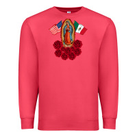 Cardinal our lady virgen de guadalupe mexican american flag holiday Premium Sweatshirt - linhVisuals