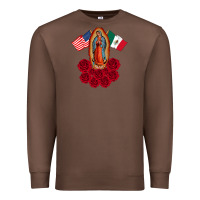 Chestnut our lady virgen de guadalupe mexican american flag holiday Premium Sweatshirt - linhVisuals