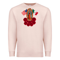 Pale Pink our lady virgen de guadalupe mexican american flag holiday Premium Sweatshirt - linhVisuals
