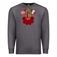Charcoal Heather our lady virgen de guadalupe mexican american flag holiday Premium Sweatshirt - linhVisuals