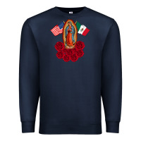 Navy our lady virgen de guadalupe mexican american flag holiday Premium Sweatshirt - linhVisuals