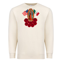 Sandshell our lady virgen de guadalupe mexican american flag holiday Premium Sweatshirt - linhVisuals
