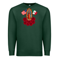 Sports Green our lady virgen de guadalupe mexican american flag holiday Premium Sweatshirt - linhVisuals