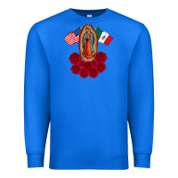 True Royal our lady virgen de guadalupe mexican american flag holiday Premium Sweatshirt - linhVisuals