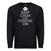 Black keep calm and cowgirl horse Premium Sweatshirt - linhVisuals