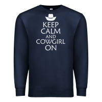 Navy keep calm and cowgirl horse Premium Sweatshirt - linhVisuals