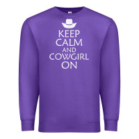 Purple keep calm and cowgirl horse Premium Sweatshirt - linhVisuals