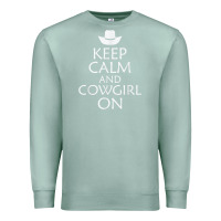 Seafoam keep calm and cowgirl horse Premium Sweatshirt - linhVisuals