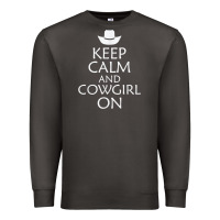 Smoke keep calm and cowgirl horse Premium Sweatshirt - linhVisuals