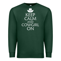 Sports Green keep calm and cowgirl horse Premium Sweatshirt - linhVisuals
