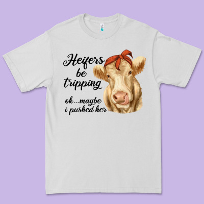 Heifer's Be Trippin' Charolais Cow Premium Tee Designed By Ranaportraitstore