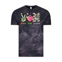 Cloud Black peace love easter bunny Vintage Tee - FaDigitalArtStudio