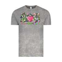 Cloud Rock peace love easter bunny Vintage Tee - FaDigitalArtStudio