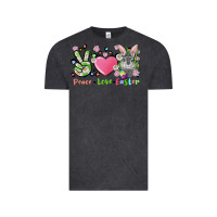 Vintage Black peace love easter bunny Vintage Tee - FaDigitalArtStudio