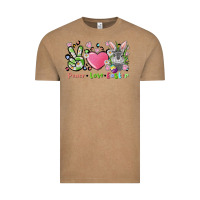 Vintage Coffee peace love easter bunny Vintage Tee - FaDigitalArtStudio