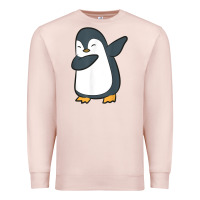 Pale Pink penguin dabbing funny Premium Sweatshirt - linhVisuals