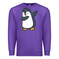 Purple penguin dabbing funny Premium Sweatshirt - linhVisuals