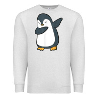 Oatmeal Heather penguin dabbing funny Premium Sweatshirt - linhVisuals