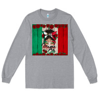 Heather Grey mexican messy bun mamacita Long Sleeve Tee - BundleAndBundleShop
