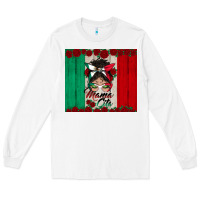 White mexican messy bun mamacita Long Sleeve Tee - BundleAndBundleShop