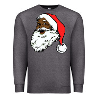 Charcoal Heather black santa claus christmas Premium Sweatshirt - linhVisuals