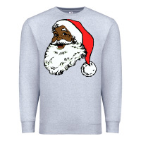 Heather Grey black santa claus christmas Premium Sweatshirt - linhVisuals