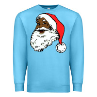 Ocean Blue black santa claus christmas Premium Sweatshirt - linhVisuals