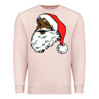 Pale Pink black santa claus christmas Premium Sweatshirt - linhVisuals