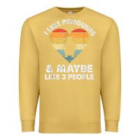 Antique Gold i like penguins and 3 people vintage Premium Sweatshirt - linhVisuals