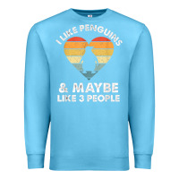 Ocean Blue i like penguins and 3 people vintage Premium Sweatshirt - linhVisuals