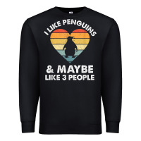 Black i like penguins and 3 people vintage Premium Sweatshirt - linhVisuals