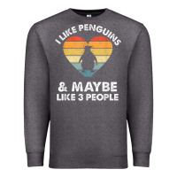Charcoal Heather i like penguins and 3 people vintage Premium Sweatshirt - linhVisuals