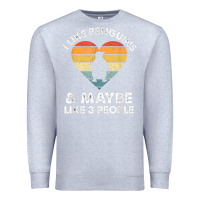 Heather Grey i like penguins and 3 people vintage Premium Sweatshirt - linhVisuals
