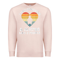 Pale Pink i like penguins and 3 people vintage Premium Sweatshirt - linhVisuals