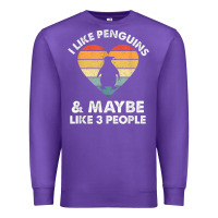 Purple i like penguins and 3 people vintage Premium Sweatshirt - linhVisuals