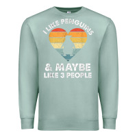 Seafoam i like penguins and 3 people vintage Premium Sweatshirt - linhVisuals