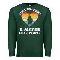Sports Green i like penguins and 3 people vintage Premium Sweatshirt - linhVisuals