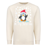 Sandshell penguin merry christmas with snow Premium Sweatshirt - linhVisuals