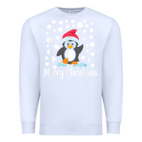 White penguin merry christmas with snow Premium Sweatshirt - linhVisuals