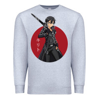 Heather Grey Sword art online -kirito Premium Sweatshirt - linhVisuals