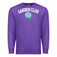 Purple grandmillennial hydrangea style garden club Premium Sweatshirt - linhVisuals