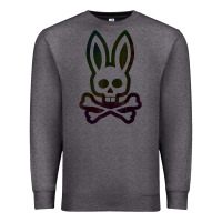Charcoal Heather psychedelic bunny easter day, qsycho bunnies, easter 2022 Premium Sweatshirt - linhVisuals