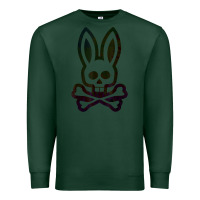 Sports Green psychedelic bunny easter day, qsycho bunnies, easter 2022 Premium Sweatshirt - linhVisuals
