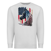 Dove Grey patriotic horse american flag   horse vintage Premium Sweatshirt - linhVisuals