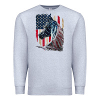 Heather Grey patriotic horse american flag   horse vintage Premium Sweatshirt - linhVisuals