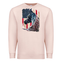 Pale Pink patriotic horse american flag   horse vintage Premium Sweatshirt - linhVisuals