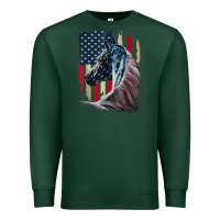 Sports Green patriotic horse american flag   horse vintage Premium Sweatshirt - linhVisuals