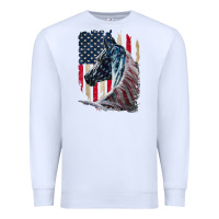 White patriotic horse american flag   horse vintage Premium Sweatshirt - linhVisuals