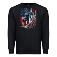 Black patriotic horse american flag   horse vintage Premium Sweatshirt - linhVisuals